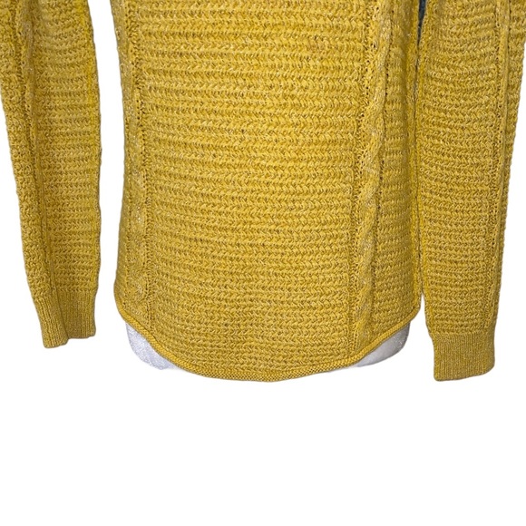 Comptoir Des Cotonnier Yellow Metallic Silver Cable Knit Sweater - S - Picture 3 of 11